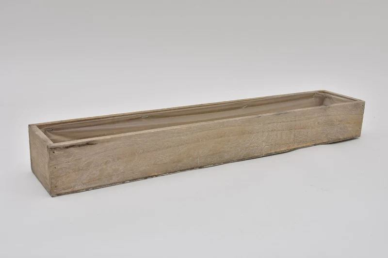 Holztablett 50x9x6cm White-wash