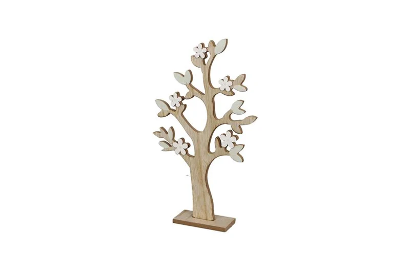 Holzbaum 23x40,5x6cm Weiß/Grün