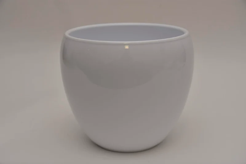 Blumentopf Schüssel, 22 cm - Glänzendes Weiß