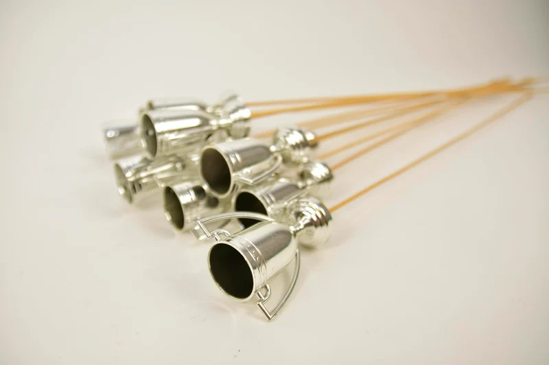 12 Deco-Trophäen H6,5cm Silber auf 50cm Stock