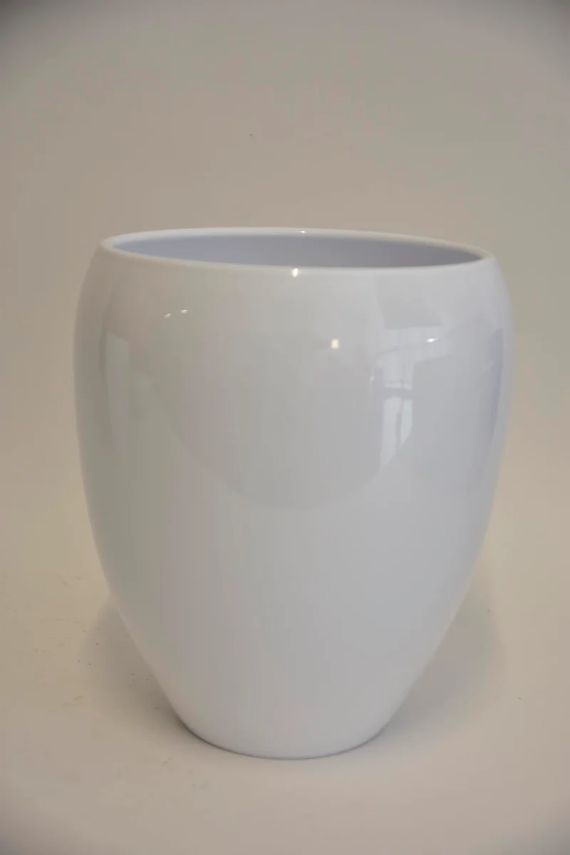Vase Schüssel, 28 cm - Glänzendes Weiß