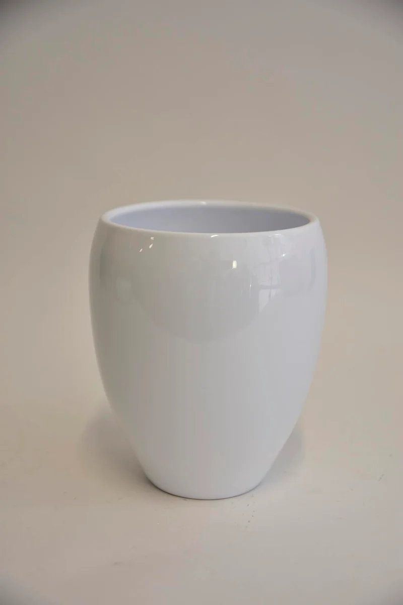 Vase Schüssel, 19 cm - Glänzendes Weiß