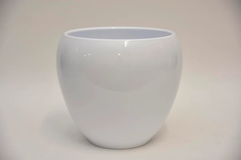 Blumentopf Schüssel, 27 cm - Glänzendes Weiß