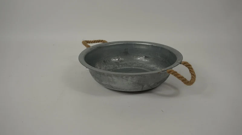 Zink Schüssel mit Jute Ohren 31 cm