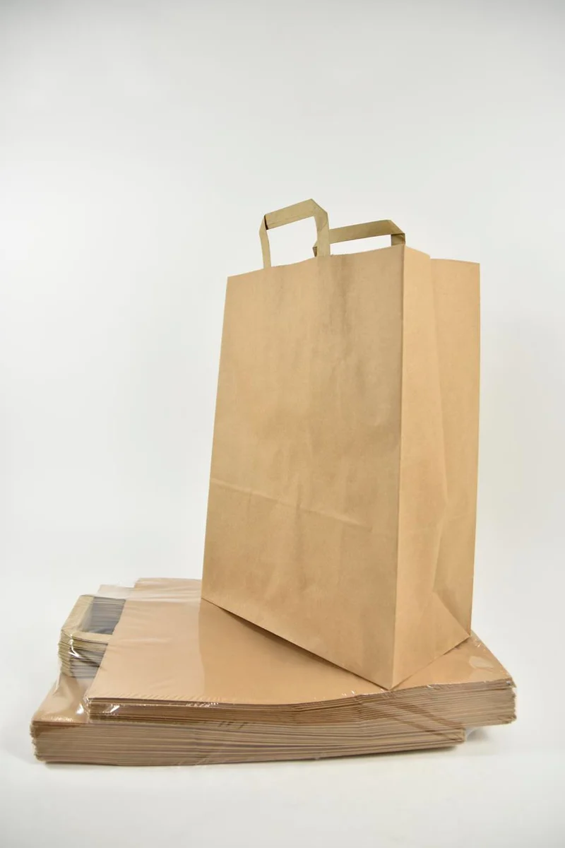 Braune Krafttasche 32+17x44cm, Packung zu 50 Stück
