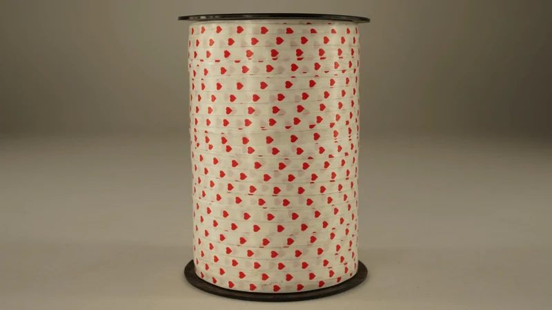 KRULLINT HERZ 10 MM X 225 M WEIß-ROT