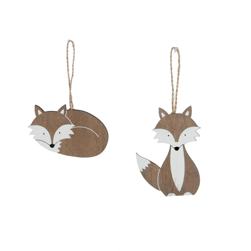 Ornament Fuchs braun 2 sortiert - l5xb0,5xh8,5cm