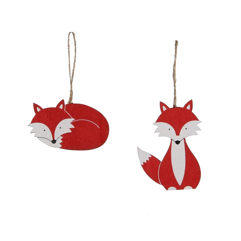 Ornament Fuchs rot 2 sortiert - l5xb0,5xh8,5cm