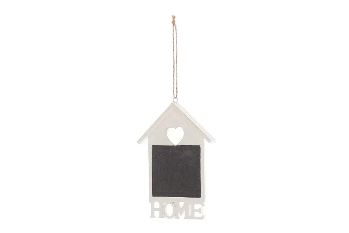 Holzhaus mit "HOME" 14 cm 3-teilig Weiß/Schwarz