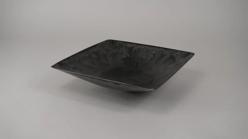Quadratische Grau-Schale steigend groß 29x29x7,5cm