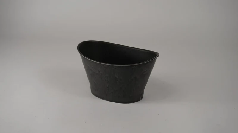 Ovaler Topf Kansas klein grau 21,6x15x12cm