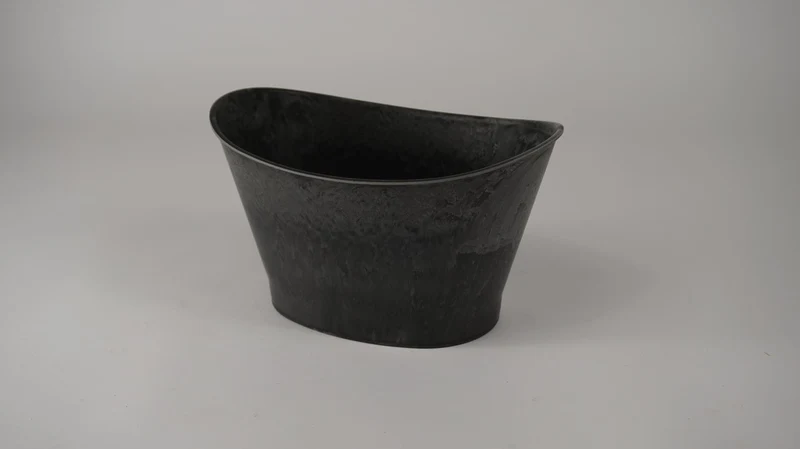 Ovaler Topf Kansas mittelgrau 26,5x18x15,5cm